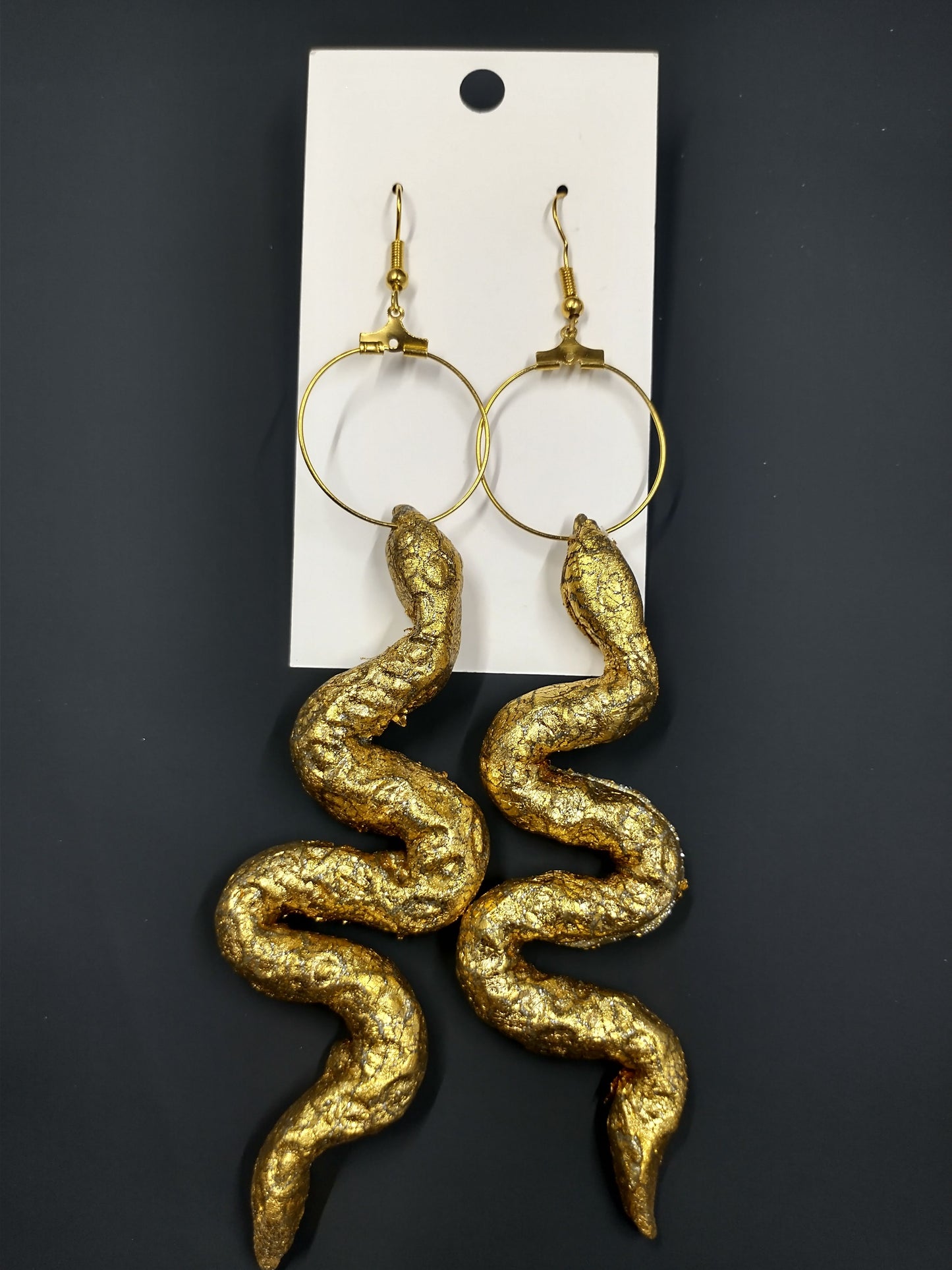 Gold Snake Hoops