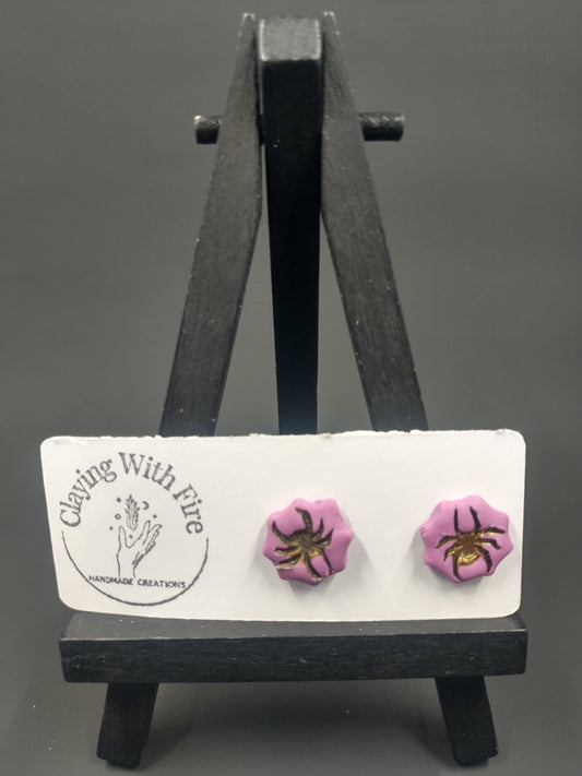 Halloween Collection | Spider Mini Studs | Mauve