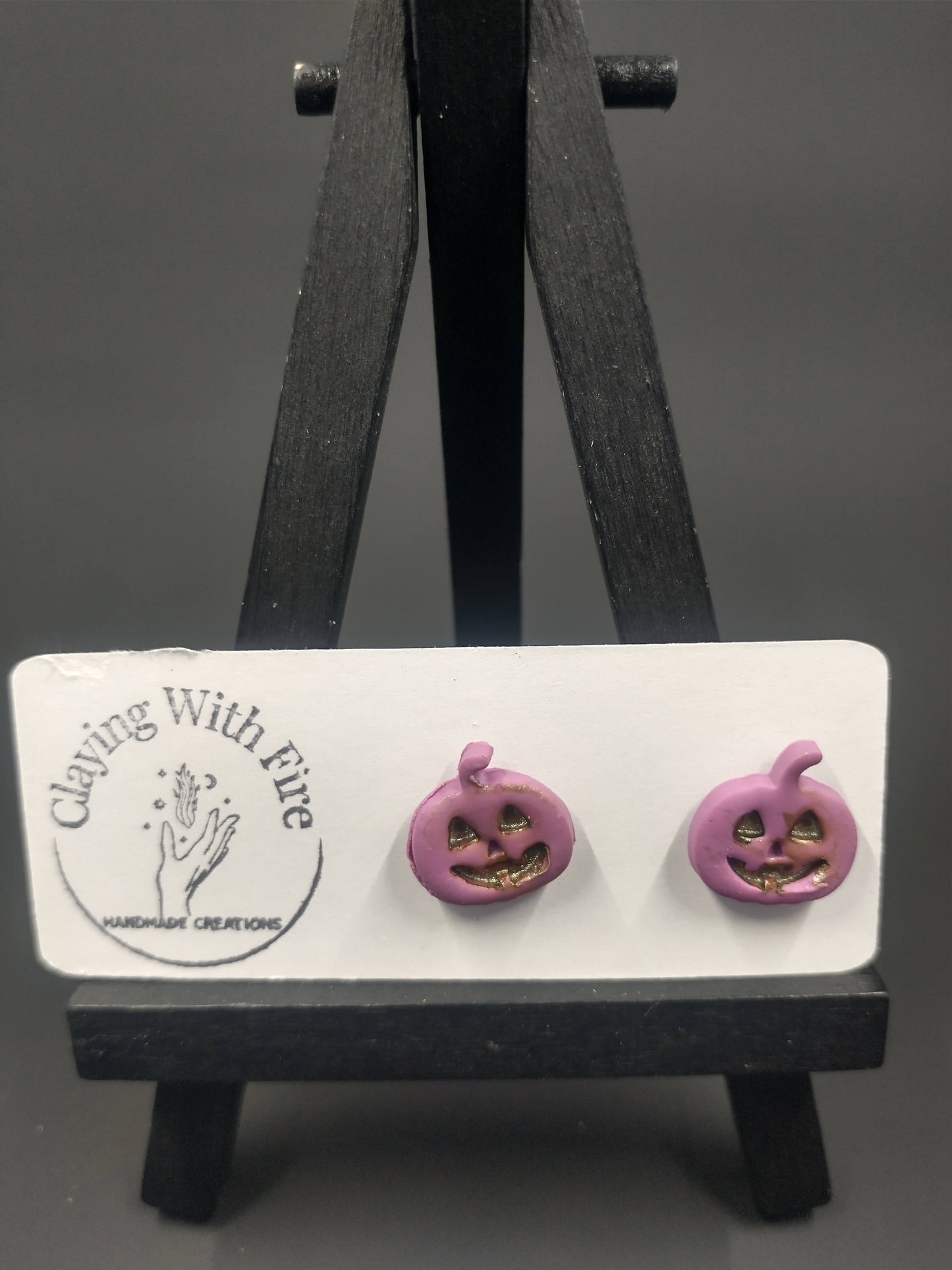Halloween Collection | Jack-o'-lantern Mini Studs | Mauve