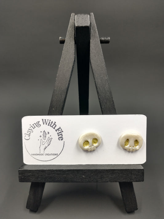 Halloween Collection | Skull Mini Studs | Pearl