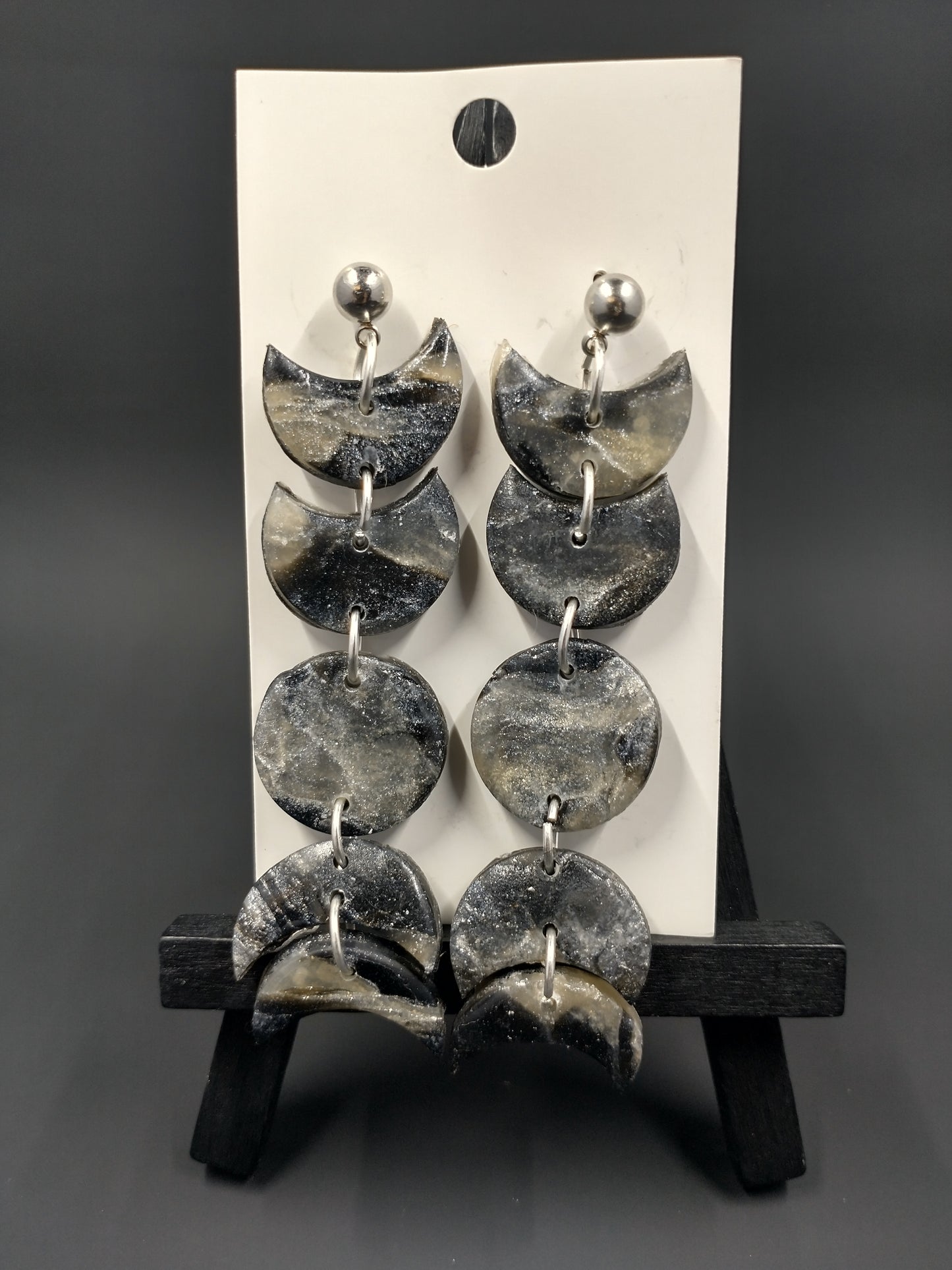 KIRSTEN | Eclipse Moon Phase Dangle Earrings