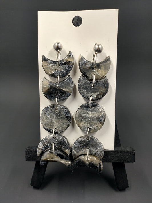 KIRSTEN | Eclipse Moon Phase Dangle Earrings