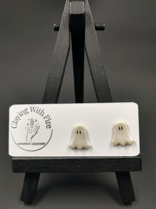 Halloween Collection | Ghost Mini Studs | Pearl