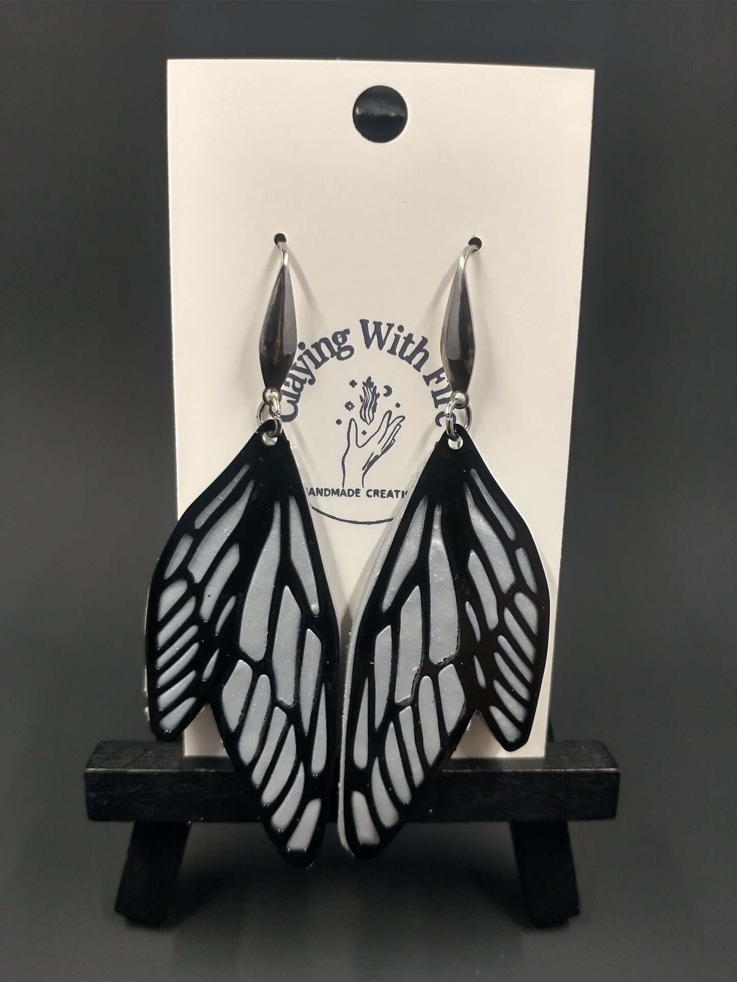 Insect Wings | Black + Silver