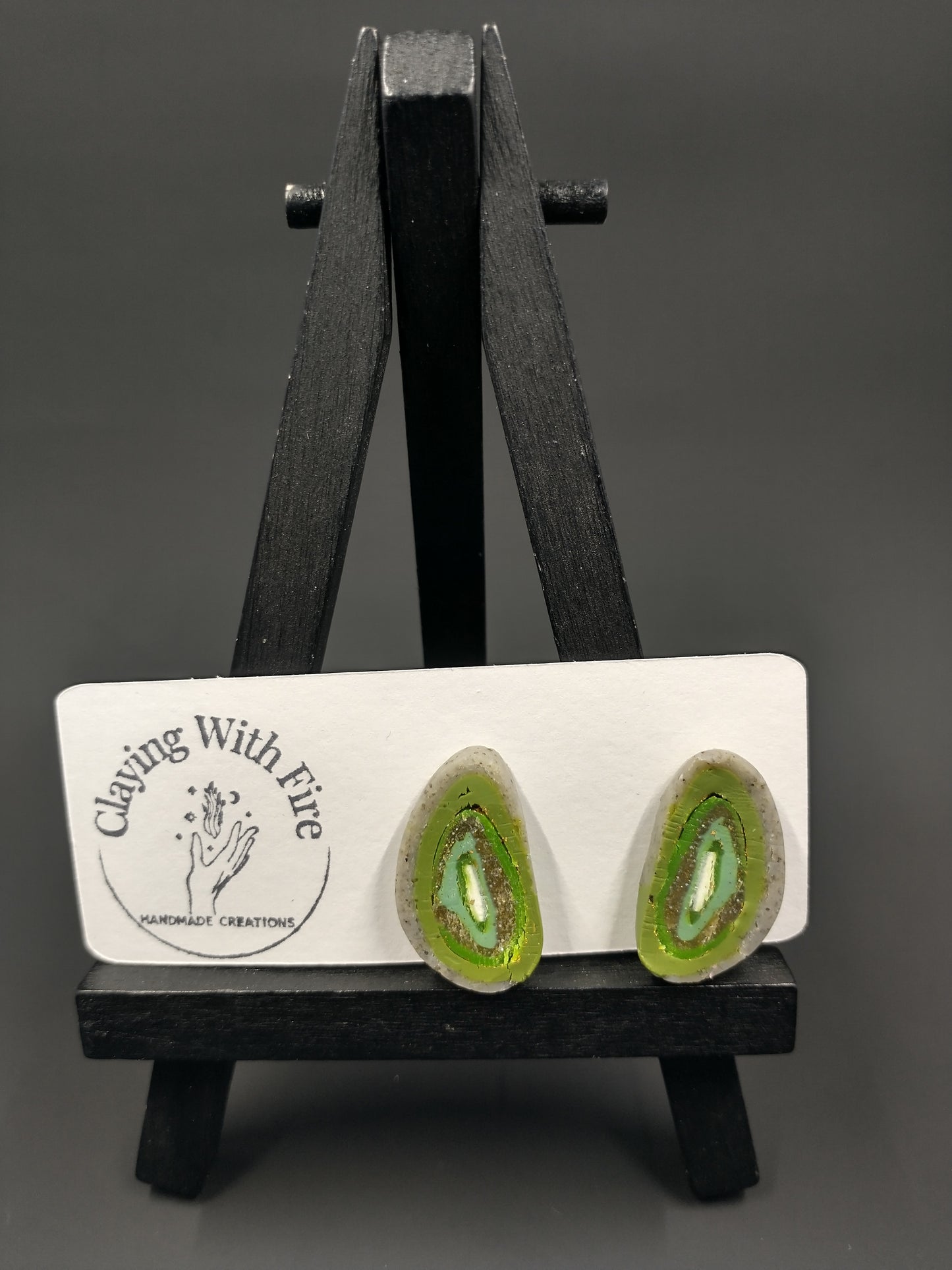 Green Agate | Stud | Large