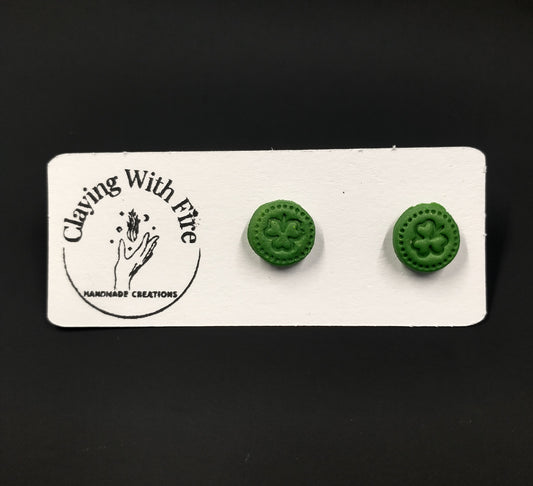 St. Patrick's Day Collection | Clover Micro Stud | Kelly