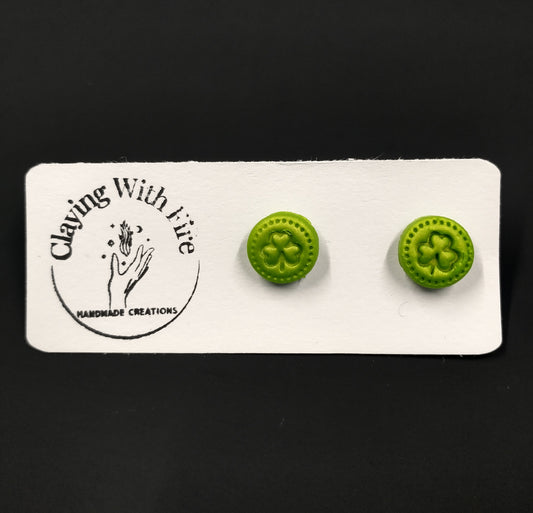 St. Patrick's Day Collection | Clover Micro Stud | Lime
