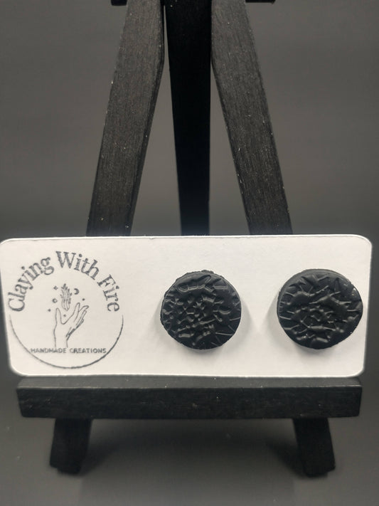Black Floral Studs