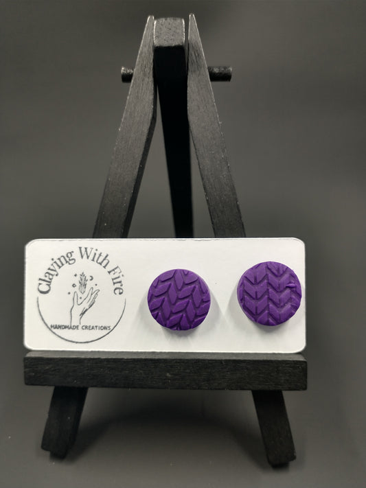 Sweater Weather Collection | Sweater Studs | Eggplant