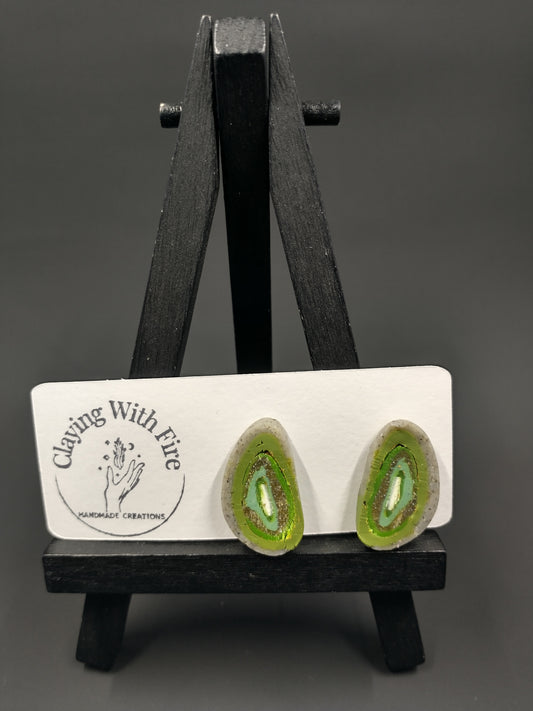 Green Agate | Stud | Large
