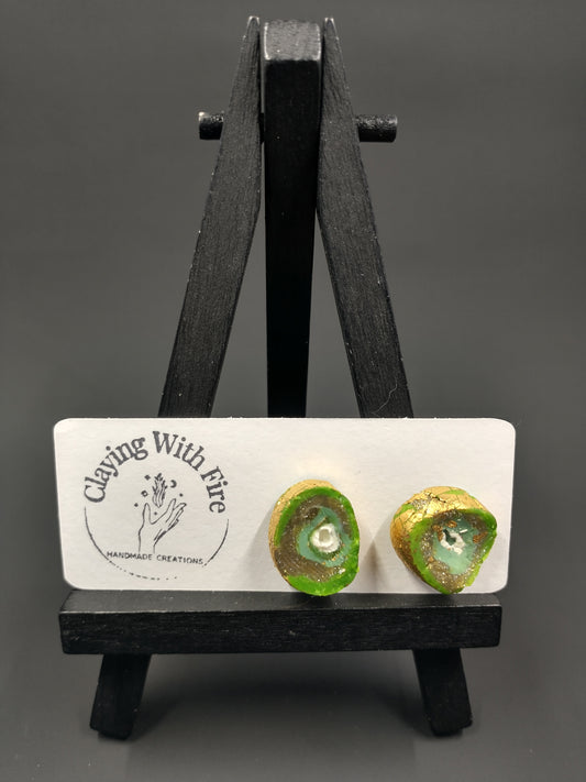 Green Agate | Stud | Small