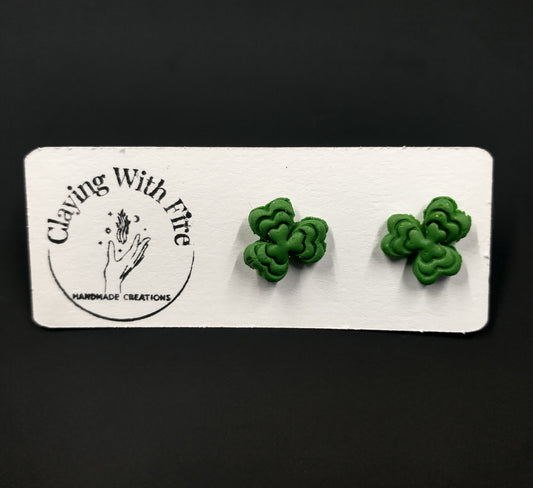 St. Patrick's Day Collection | Textured Clover Studs 🍀